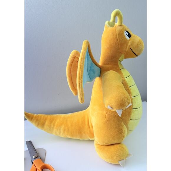 Pokemon Build A Bear BAB Dragonite 16" Yellow Dragon Stuffed Plush Doll No Sound - Picture 3 of 9